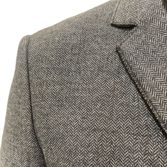 Bugatti men’s charcoal gray wool blend chevron lined outer coat european 44R - Picture 5 of 16